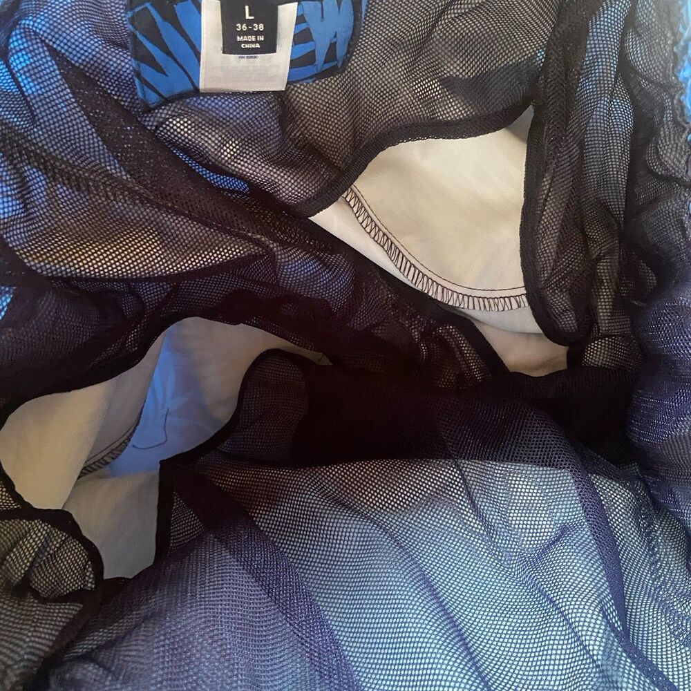 Lands End Men’s 8" Swim Shorts Trunks Sz Large 36-38 Blue Palms Tropical Beach - Picture 12 of 13